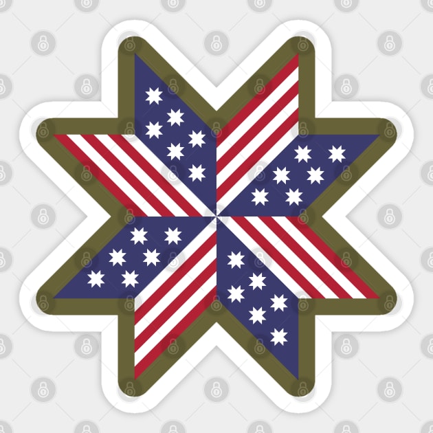 Patriotic Red White Blue Native Stars Stripes Sticker by redhomestead